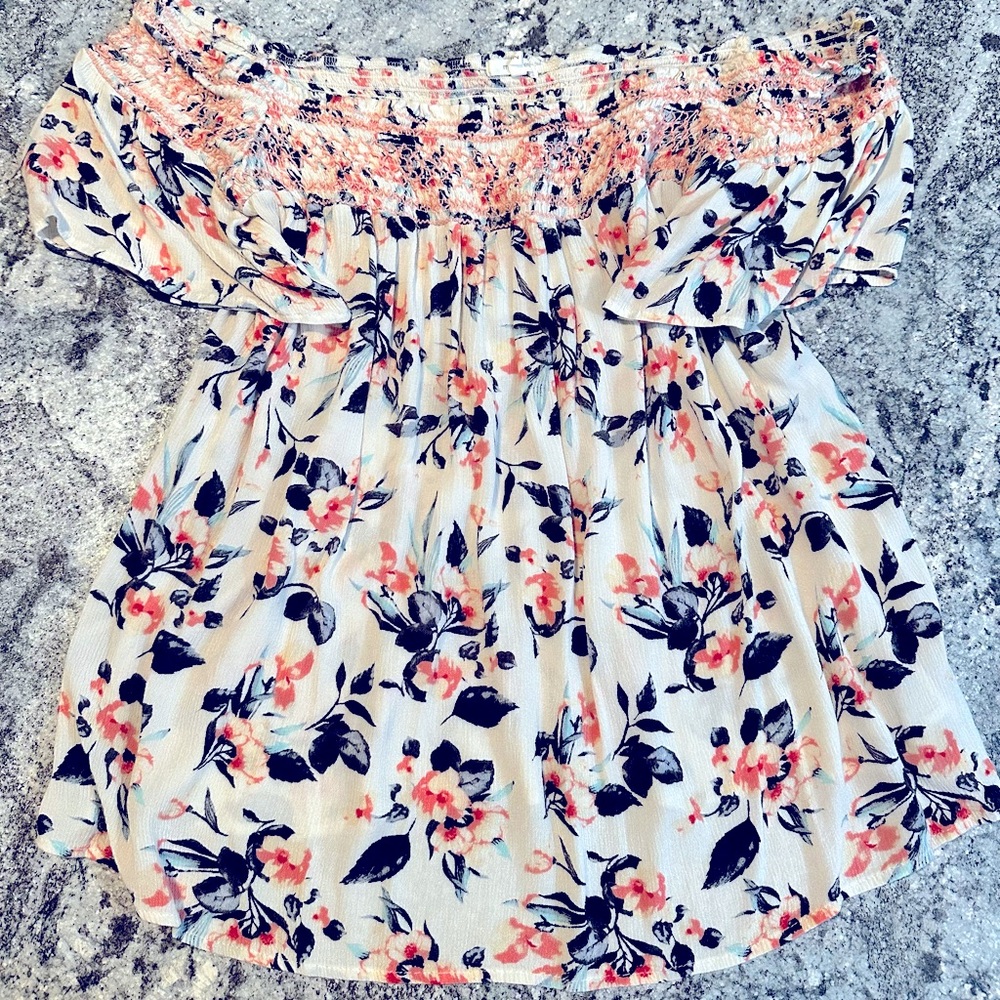Maurice’s off-the-shoulder top, SZ2, floral